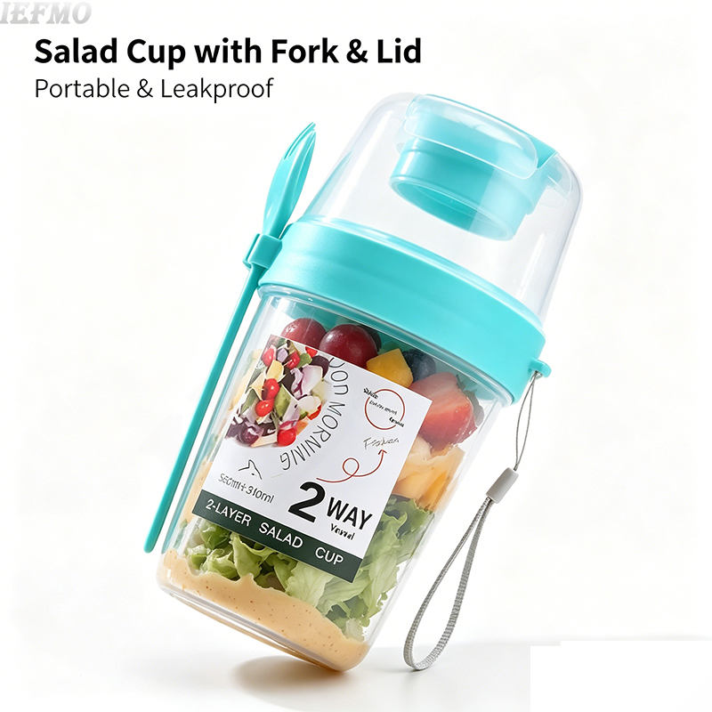 Food Snacks For Weight Loss - Salatschüssel-Set für unterwegs mit integrierter Gabel