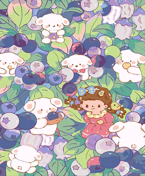 Fruit Roll Up - DIY Kawaii-Stil Diamantmalerei Kleine Mädchen mit