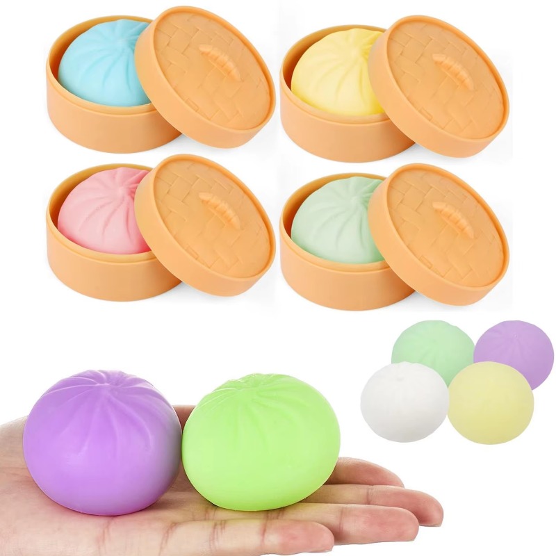Food Grocery Snacks - Bunte Dumpling-Squishies: Stressbälle, Fidget-Spielzeug, sensorische Spielzeuge,