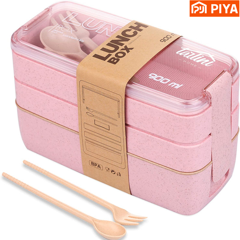 Food Or Snacks - 3-in-1 Fach Weizens troh Bento Box