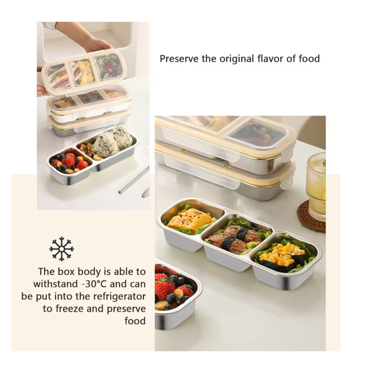 304 Edelstahl 3-Fach Unterteil – Food Snacks For Weight Loss Bewertung und Preis