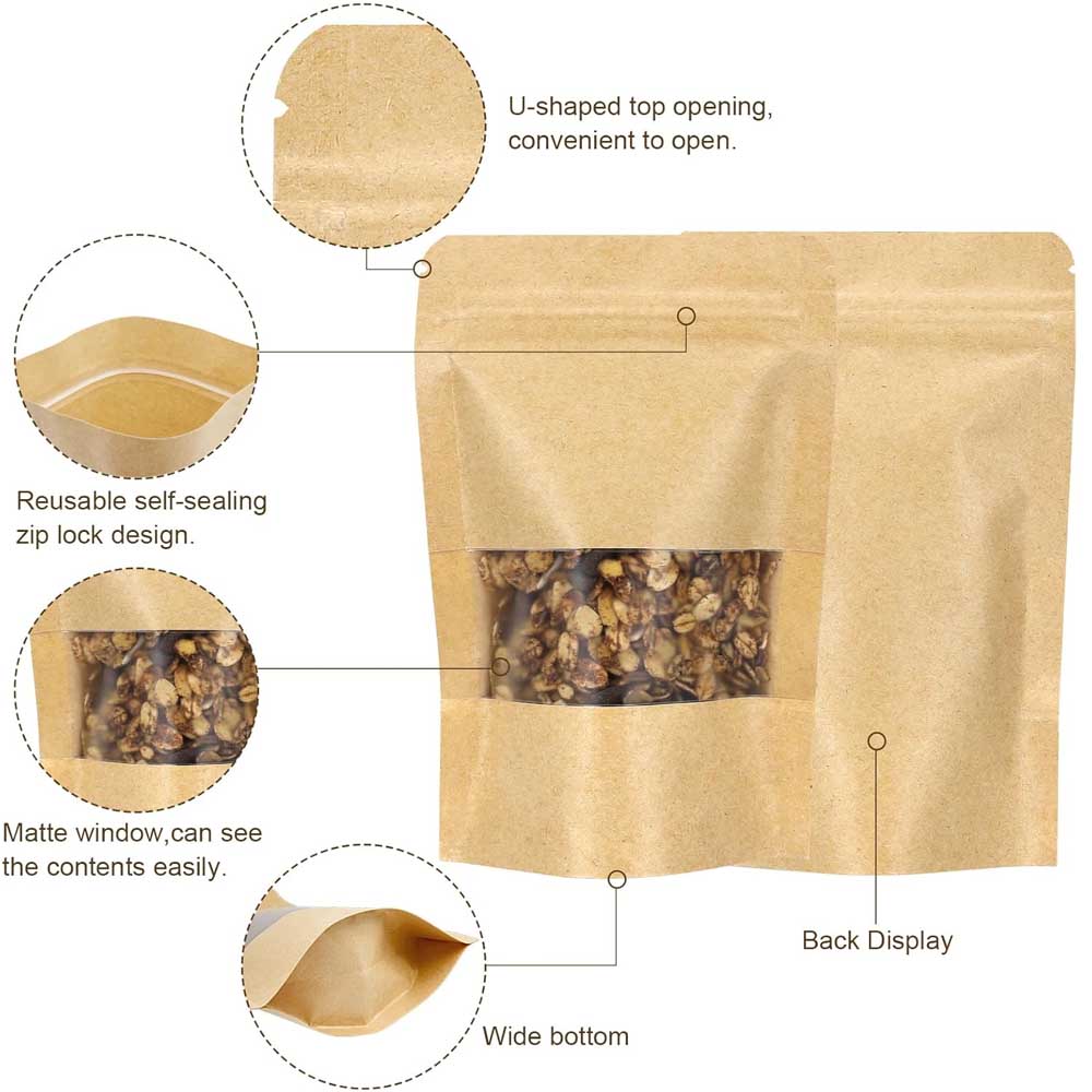 10–50 Stück Kraftpapier-Fenste – Food Or Snacks Bewertung und Preis